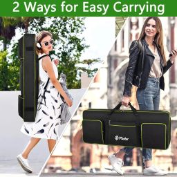GIG Master Heavy Padded Keyboard Bag/Cover/Case for Yamaha PSR-F50, F51, F52, E253, E263, E273, E283, 61 Keys Keyboard with Dust Cover & Double Pocket(Black & Green) image 2