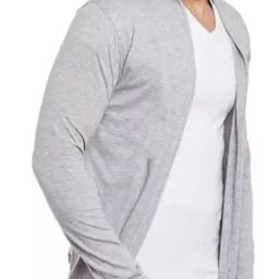 clothify Open Long Cardigan Full Sleeve Shrug for Men (IN, Alpha, XL, Regular, GREY) image 2