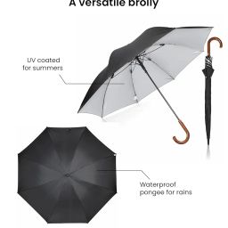 eume Ordin 27" Single Fold Rain Umbrella with Fiber Bend Handle and Auto Open Long Umbrellas image 1