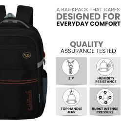 goldfinch 54ltr Water Resistant Laptop Backpack Bag For Man & Women | 15.6 inch Padded Laptop Bag For School, College, Office Work | Travel Bags 3 Compartment, Front Pocket, Water Bottle Holder image 3