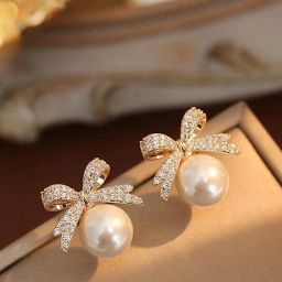 shining diva fashion Latest Stylish Crystal Pearl Earrings for Women and Girls (16116er) image 4