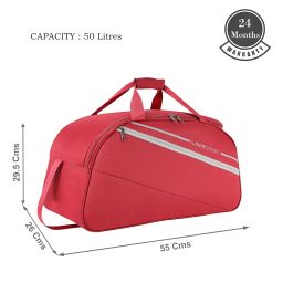 lavie sport Polyester Strato Medium 55 Cms Duffle Bag | Spacious Duffle Bag for Weekend Getaways, 26 cm, Red image 2