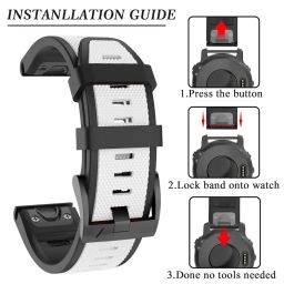 MYSNBKN Compatible with Garmin Fenix 5 Watch Band, 22mm Width Soft Silicone Replacement Strap for Fenix 5/ Fenix 5 Plus/ Fenix 6/ Fenix 6 Pro/ Forerunner 935, 945/ Approach S60 Smartwatch image 2