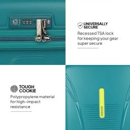 american tourister Ivy 68Cm Medium Hardside Polypropylene 4 Wheel Spinner Check-in Suitcase with Recessed TSA Lock & Color-Matched Components for Women & Men - Spring Green image 2