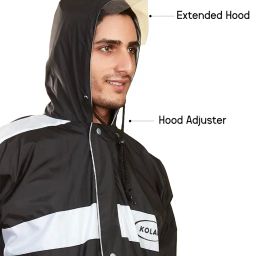 kolar Men's Waterproof Rain Suit with Jacket and Pant With Reflective Surface, Extended Hood, Ouside and Inside Pocket image 4