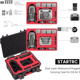 Careflection Plastic Air 3 Hard Case Waterproof Carrying Case For Dji Air 3 Fly More Combo With Dji Rc 2/Rc-N2 Controller, Drone Accessories, Black image 1