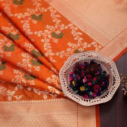 devangi Women's Woven Jacquard Banarasi Silk Printed Dupatta/Chunni with Meena Work, Width 1 Meter, Length 2.5 Meter image 1