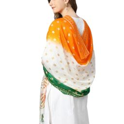 dupatta bazaar Women's Knitted Lace Multicolour 2.15 Meters Dupatta - Net image 3