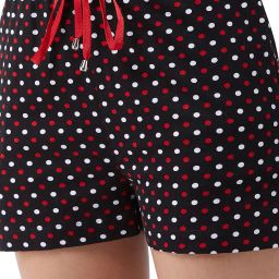miss chase Women's Black Polka Dot Printed Regular Length Drawstring Tie-Up Shorts image 4
