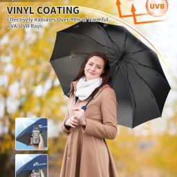 anycho Reverse Umbrella 3 Fold Durable 10 Bones Design, Compact Umbrella for Men & Women, Windproof Umbrellas for Rain, Perfect for Travel and Everyday Use image 5