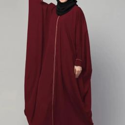 muslim closet Front Open Kaftan With Pipin Work Made in Premium Nida Matte (Free Size) for Women and Girls image 2