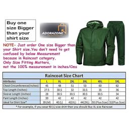 adorazone Women's Solid Polyester Double Layer Long Ponchu Raincoat Suit image 2