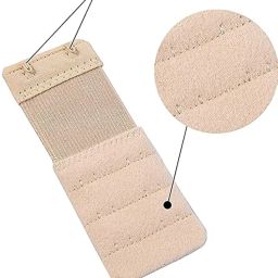 lpx Save Your Bra Increase Band Length-Bra Extensions Bra Hook Extender-2 Hook - 3 Rows (with Extra Elastic) (Cream Pack of 4) image 2