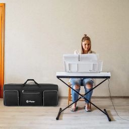 GIG Master Heavy Padded Keyboard Bag/Cover/Case for Roland Xps-10 61 Keys Keyboard with Dust Cover & Double Pocket(Black & Grey) image 5