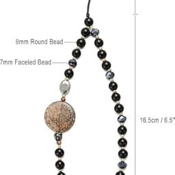Universal Mobile Phone Charm Wrist Strap With Tether Tab - Beaded Lanyard Wristlet - Handmade Semi-Precious Gemstone Chain & Case Keychain image 4