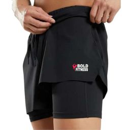 bold fitness 2 in 1 Active Dual Shorts with Inner Tights Layer | Men's Double Layer Short for Running, Gym & Sports image 5