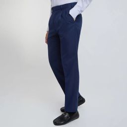 raymond Men's Structure Pattern Classic Fit Polyester Blend Double Pleat Formal Trouser image 2