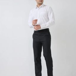 raymond Men Slim Fit Structure Pattern Poly Viscose Blend Flat Front Formal Trouser image 4