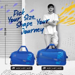 skybags Polyester Solid Pattern Casper Duffle Trolley 67 (Royal Blue, Medium) image 5