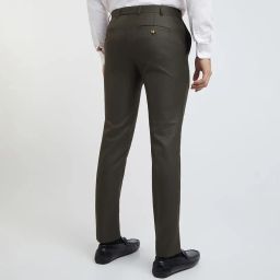 raymond Men's Slim Fit Mid Rise Structure Pattern Poly Viscose Blend Flat Front Formal Trouser image 3