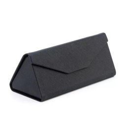 brahmani retailer BRAHMANI® Triangle Foldable Glasses Case Portable Magnetic Closure Lightweight & foldable design classic triangular shaped stylish pattern, Black image 2