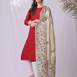 stunngirl timeless elegance Khadi Silk Blend Dupatta with Elegent Border & Print Design image 2