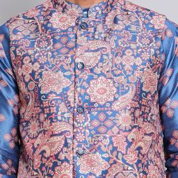 jompers Digital Printed Nehru Jacket For Men image 5