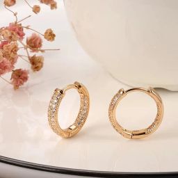 shining diva fashion 18k Rose Gold Plated Latest Fancy Stylish Copper Zircon Bali Earrings for Women and Girls image 2