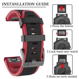 MYSNBKN Compatible with Garmin Fenix 5 Watch Band, 22mm Width Soft Silicone Replacement Strap for Fenix 5/ Fenix 5 Plus/ Fenix 6/ Fenix 6 Pro/ Forerunner 935, 945/ Approach S60 Smartwatch image 2