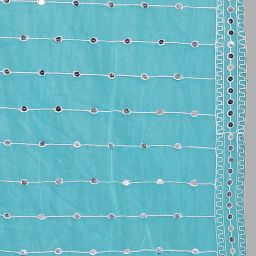 kemza Elegant Net Dupatta with Embroidery & Mirror Work | Lace Border | Lightweight & Soft 1 image 4