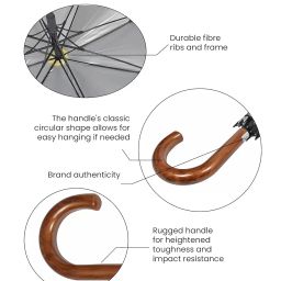 eume Ordin 27" Single Fold Rain Umbrella with Fiber Bend Handle and Auto Open Long Umbrellas image 3