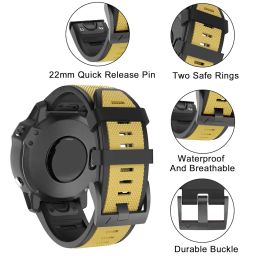 MYSNBKN Compatible with Garmin Fenix 5 Watch Band, 22mm Width Soft Silicone Replacement Strap for Fenix 5/ Fenix 5 Plus/ Fenix 6/ Fenix 6 Pro/ Forerunner 935, 945/ Approach S60 Smartwatch image 1