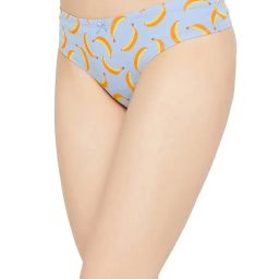 clovia Women's Cotton Pack of 3 Low Waist Printed Thong with Inner Elastic - Multicolor image 4