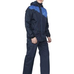 fabseasons Lightweight Waterproof Raincoat set of Top & Bottom for Men's, with hood & Reflector at back image 5