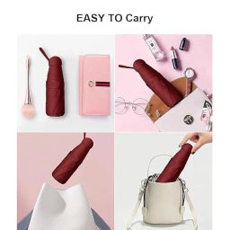 alexvyan Mini Umbrella with Case (Manual Open) Compact Travelling Umbrella, Polyester & UV Protection Fabric for Summer/Anti-Slip Handle- Use in Rain & Summer- 6 Frame for Men & Women image 4