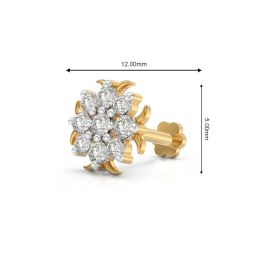 u are 925 Sterling Silver 18K Gold Plated Radiant Blossom Nose Pin for Women and Girls | With Certificate of Authenticity and 925 Stamp image 3