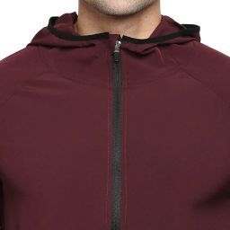 grit life Men's Sports Jacket Windcheater Full Sleeves Regular-Fit Polyester Solid Pattern with Zipper Closure Side Zipper pockets both side - (Wine, Size- XXL) - GL Wind Cheater image 1