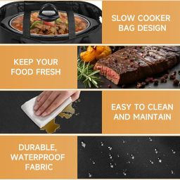 LASUK Portable Slow Cooker Travel Bag, Isulated Carrier Case Tote for 4-8 Quart Crock Carrier Compatible with Else Brands, Internal Mesh Net Holds Pot in Place, For Travel, Outdoor, Picnic image 5