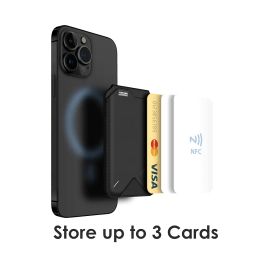 Aulumu G02 V2 Magnetic Wallet &Stand, Compatible with MagSafe, Adjustable Stand, Open ID Window, Magnetic Phone Wallet Stick on for iPhone 16/15/14/13/12 Series Black image 4