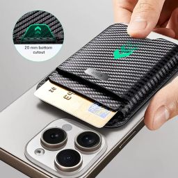 ESR for MagSafe Wallet with Find My, 5-Card Holder, Strong Magnetic Attachment for iPhone, Compatible Tracker, for iPhone 16/15/14/13/12 Series (Not for 13/12 Mini), Black Carbon Fiber image 4