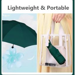 visions india Mini Umbrella with Case for Men & Women (Manual Open) Compact Travelling Umbrella, Polyester & UV Protection Fabric for Summer/Anti-Slip Handle- Use in Rain & Summer image 3