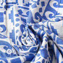 gufrina Women's Geometric Print Shirt with Front Pocket and Button Down Closure in Relaxed Fit image 2