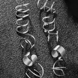 youbella Fashion Jewellery Gifts Latest Stylish Combo Clip On Ear Cuff Earrings set for Women Girls Men Boys Punk Non-Piercing Earings Ear rings image 3