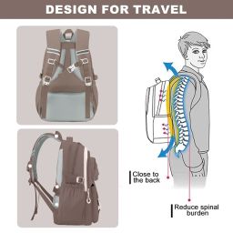 palay School Backpack, Breathable Back Support, Multi-compartment Travel Backpack with Trolley Handle Strap, Padded Shoulder Strap & Handle image 3