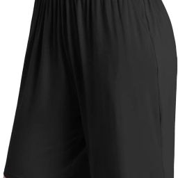 notwild Plus size Women's Cotton Pyjama Shorts Elastic Waist Soft Sleep Shorts (IN, Alpha, 4XL, Plus, Black) image 4