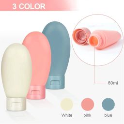 Hemzex Travel Bottles for Toiletries, Set of 3 Leakproof 60ml Shampoo Containers, Mini Essentials Bottles, Multicolour Plastic Toiletry Bottles (Travel Size) image 4