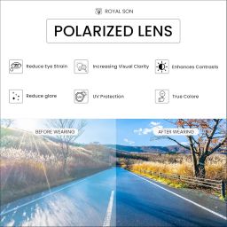 royal son Men Retro Rectangle Polarized Sunglasses image 4