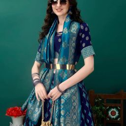 swami studio traditonal womens wear banarasi silk lehenga choli. image 5