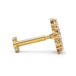 u are 925 Sterling Silver 18K Gold Plated Radiant Blossom Nose Pin for Women and Girls | With Certificate of Authenticity and 925 Stamp image 4