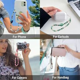 KHOLAD Universal Mobile Phone Charm Wrist Strap With Tether Tab - Beaded Lanyard Wristlet - Handmade Semi-Precious Gemstone Chain & Case Keychain image 5